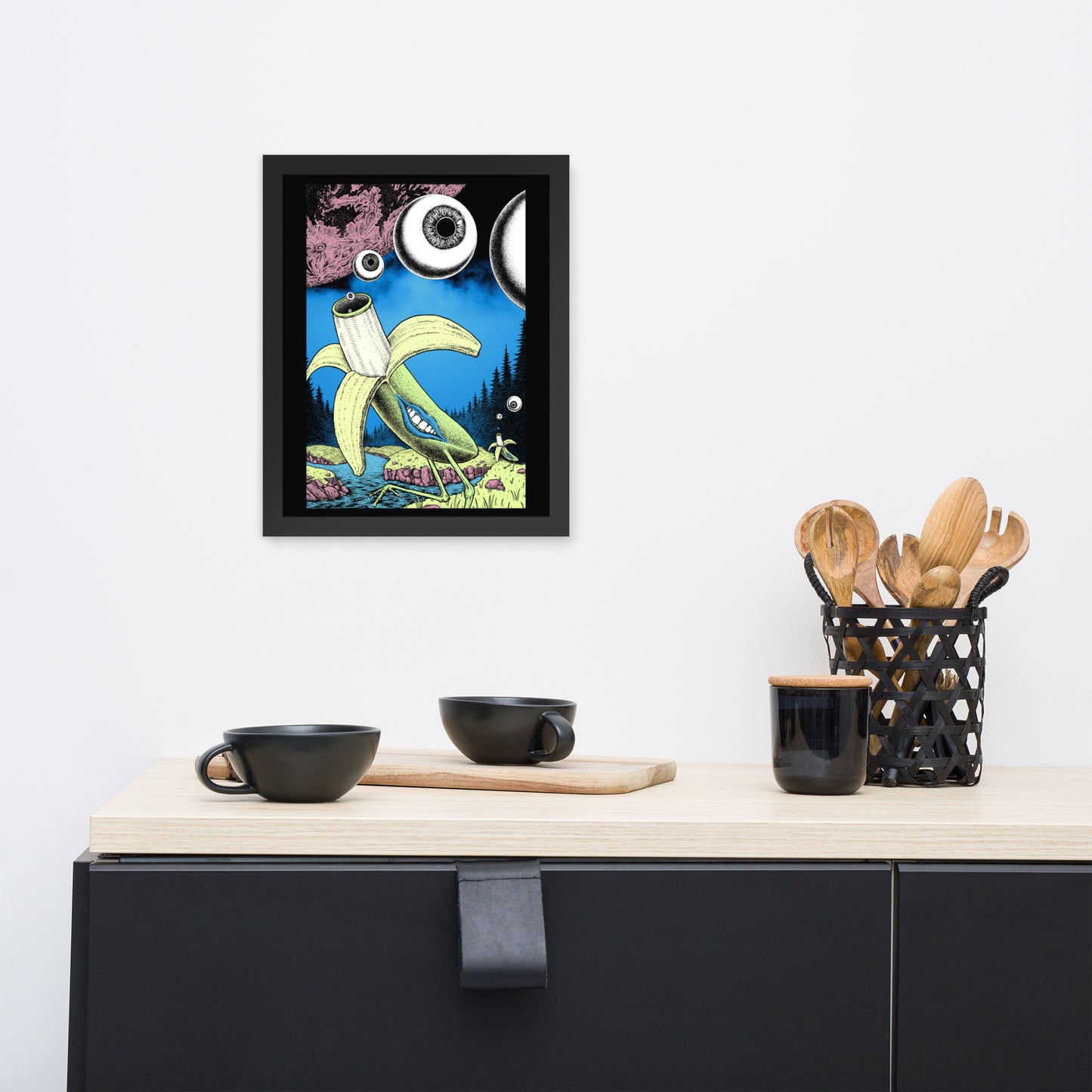 Banana Birds Framed Poster
