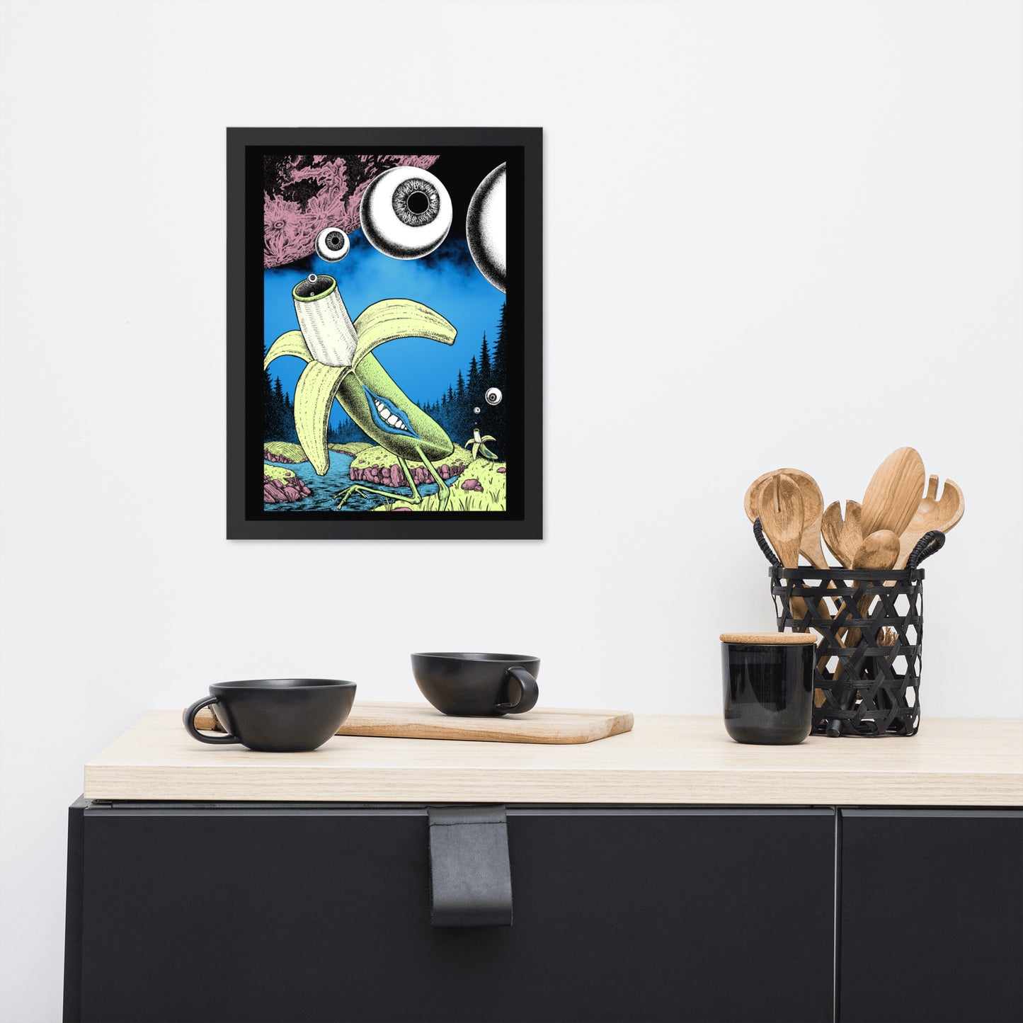 Banana Birds Framed Poster