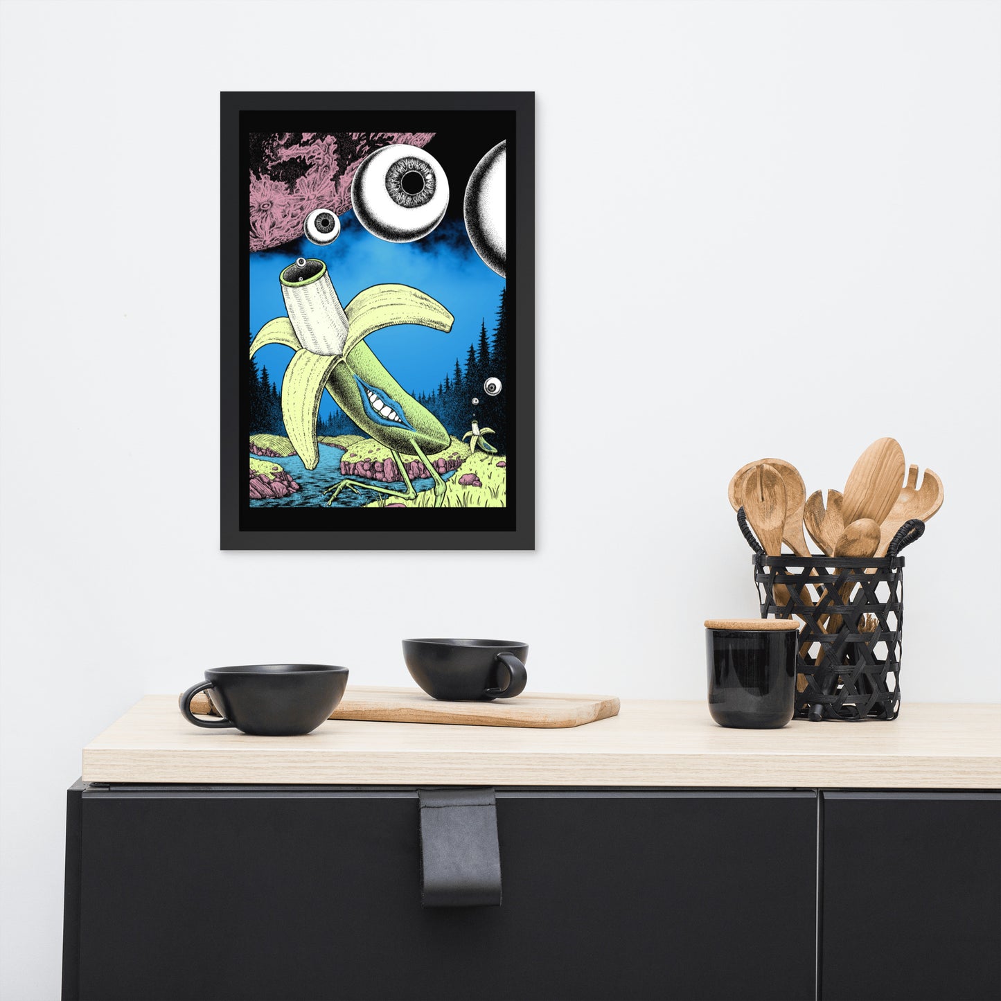 Banana Birds Framed Poster