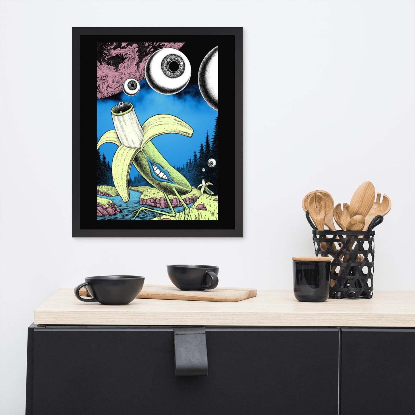 Banana Birds Framed Poster