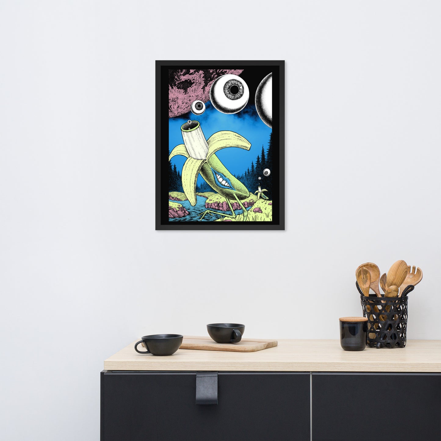 Banana Birds Framed Poster