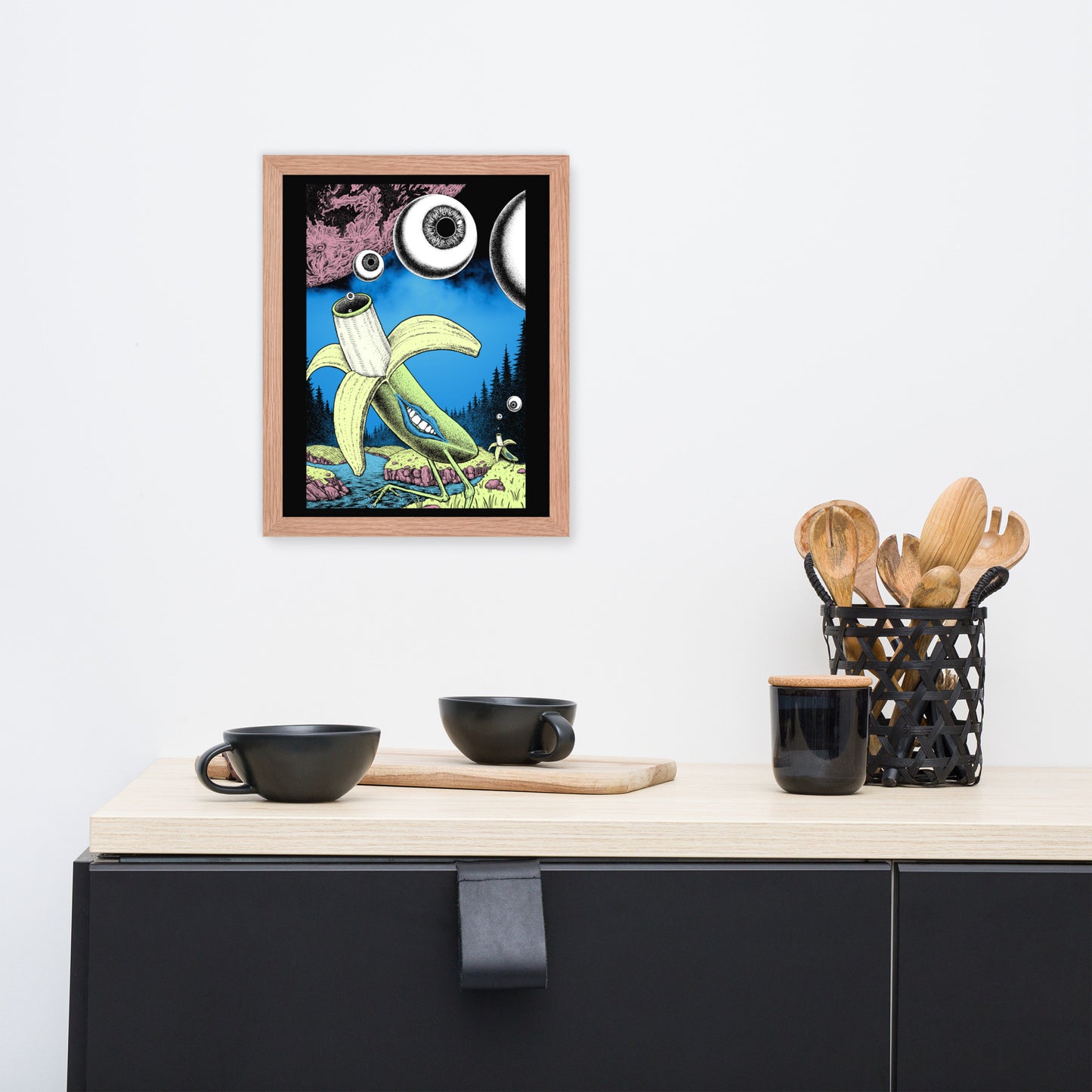 Banana Birds Framed Poster