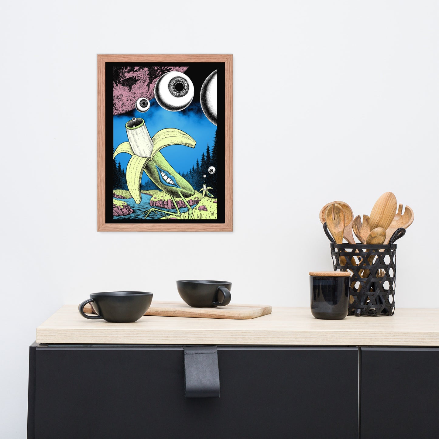 Banana Birds Framed Poster