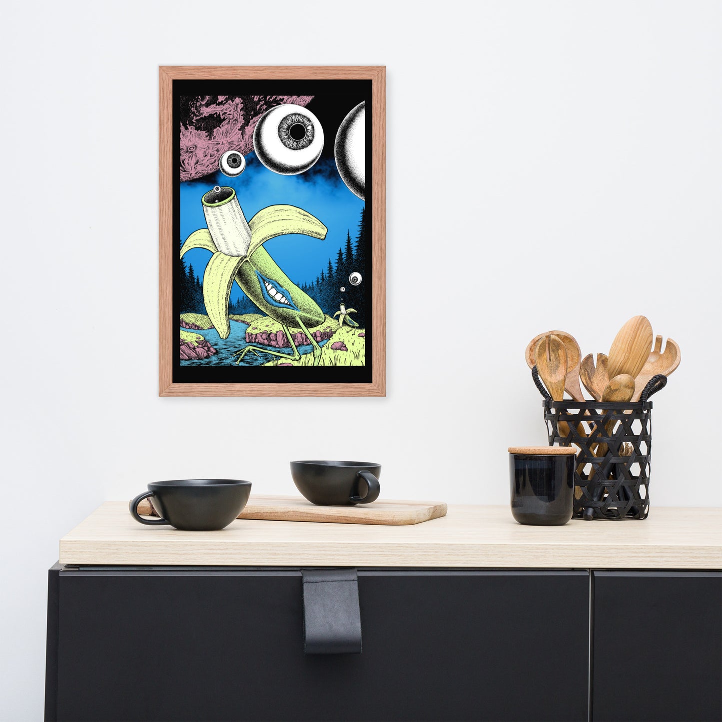 Banana Birds Framed Poster