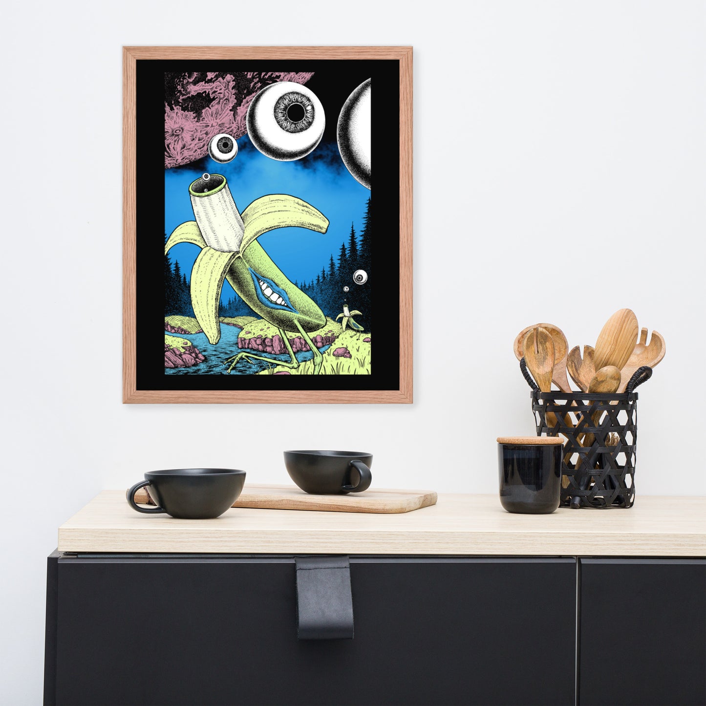 Banana Birds Framed Poster