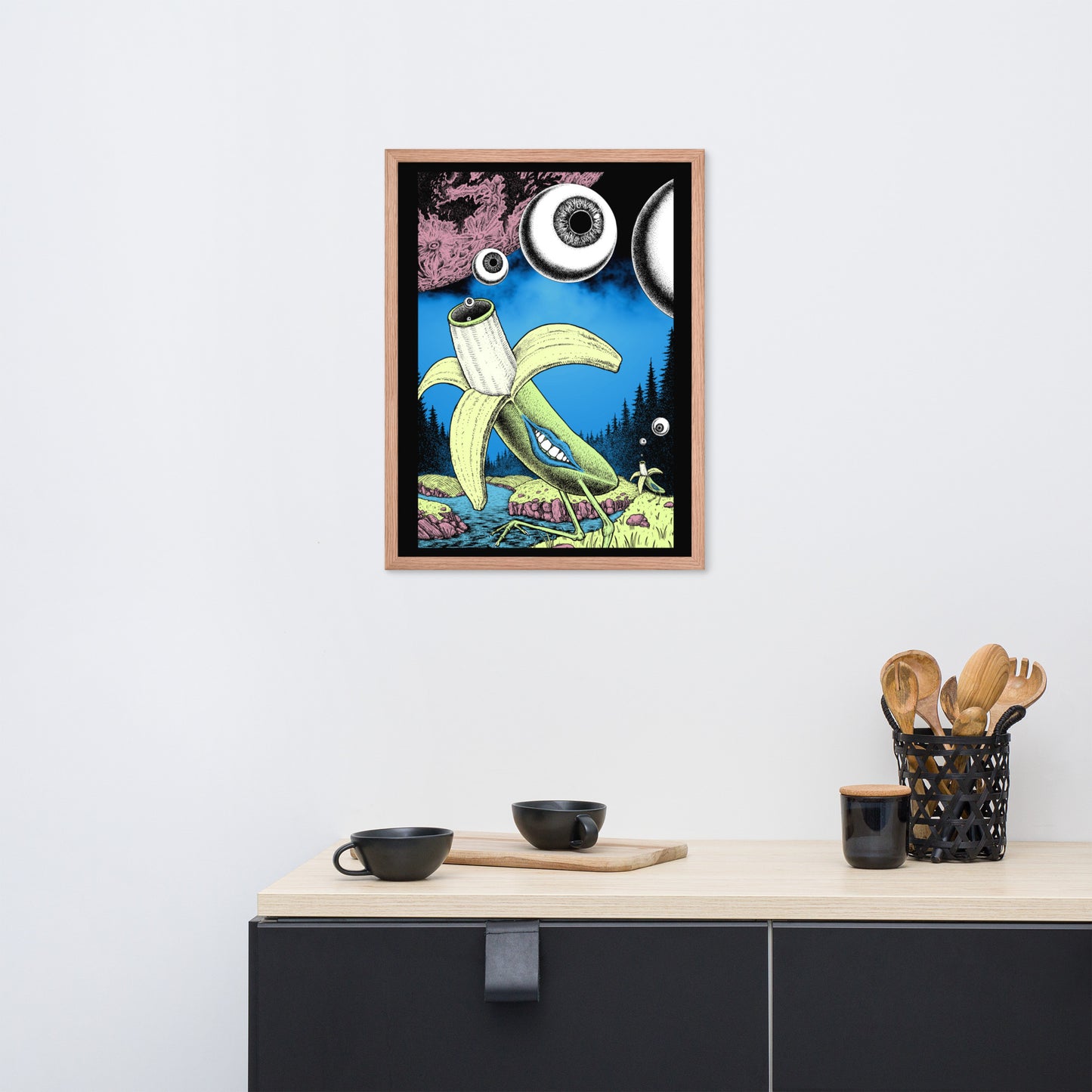 Banana Birds Framed Poster