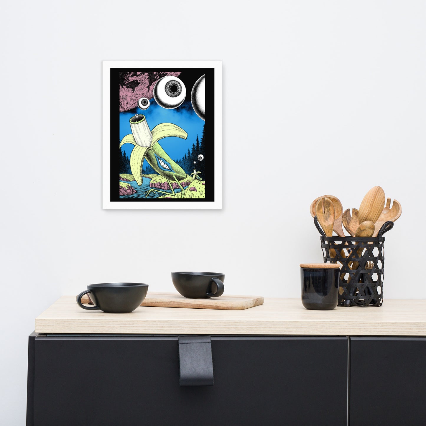 Banana Birds Framed Poster