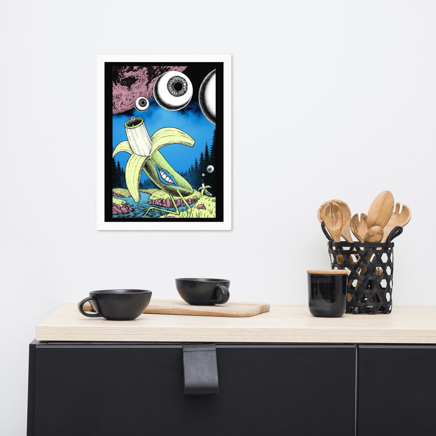 Banana Birds Framed Poster