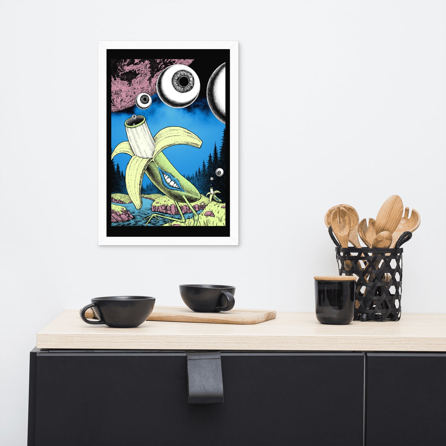 Banana Birds Framed Poster