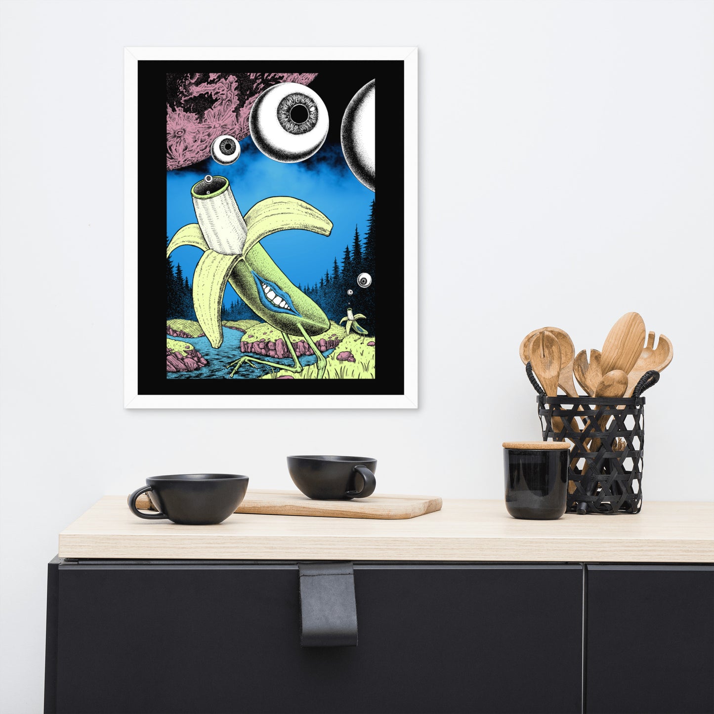 Banana Birds Framed Poster