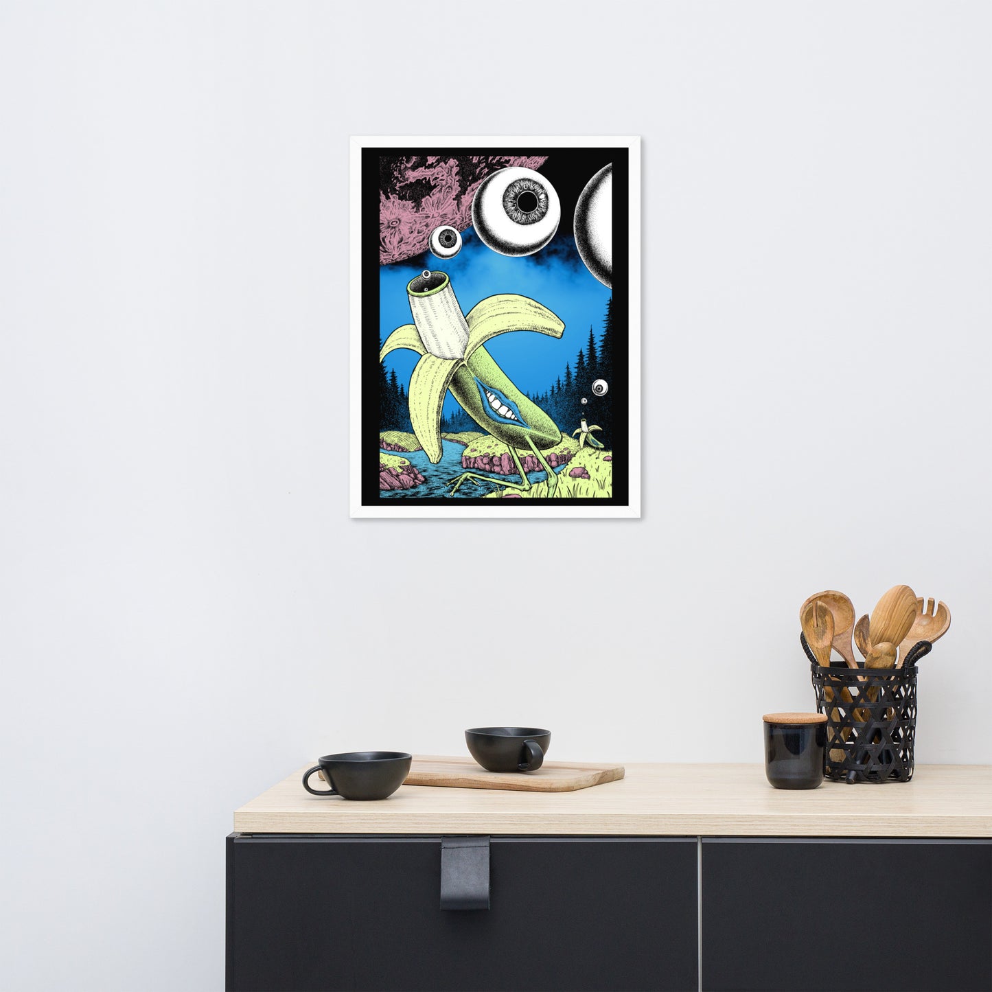 Banana Birds Framed Poster